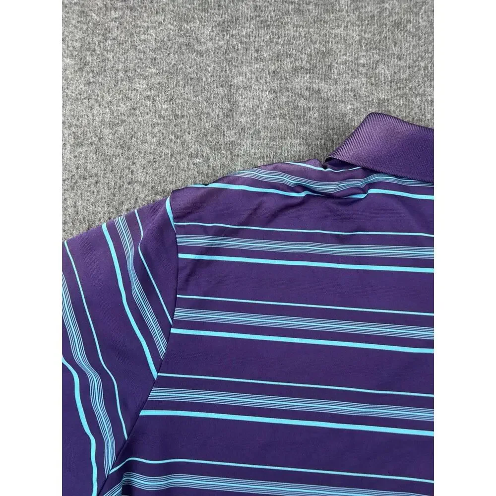 Adidas Mens Purple Striped Polo Shirt Size‎ XL